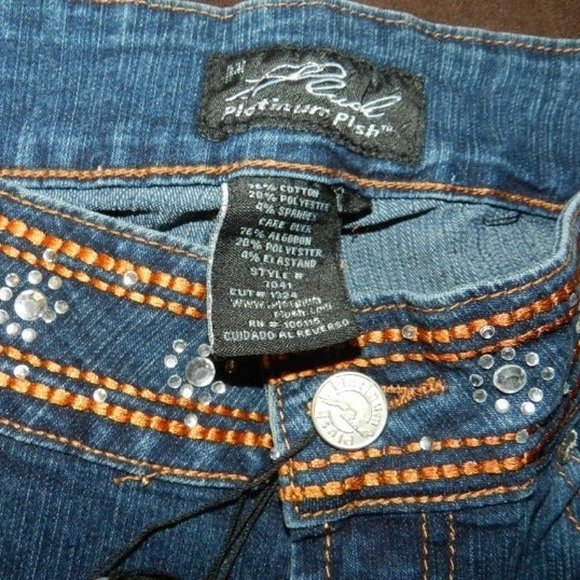 Platinum Plush Girls Blinged out Designer Blue Jean Big Girls Size 1 NEW RARE! - Picture 5 of 11